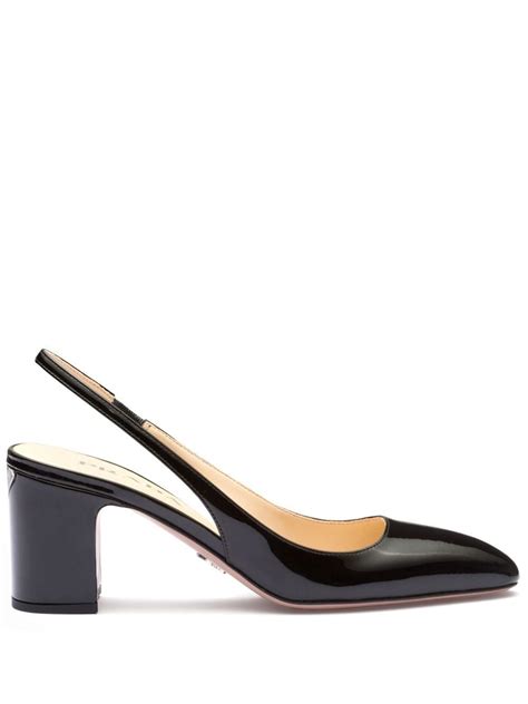 cherry patent leather prada pumps|Prada Modellerie Vernice Patent Leather Slingback Pumps.